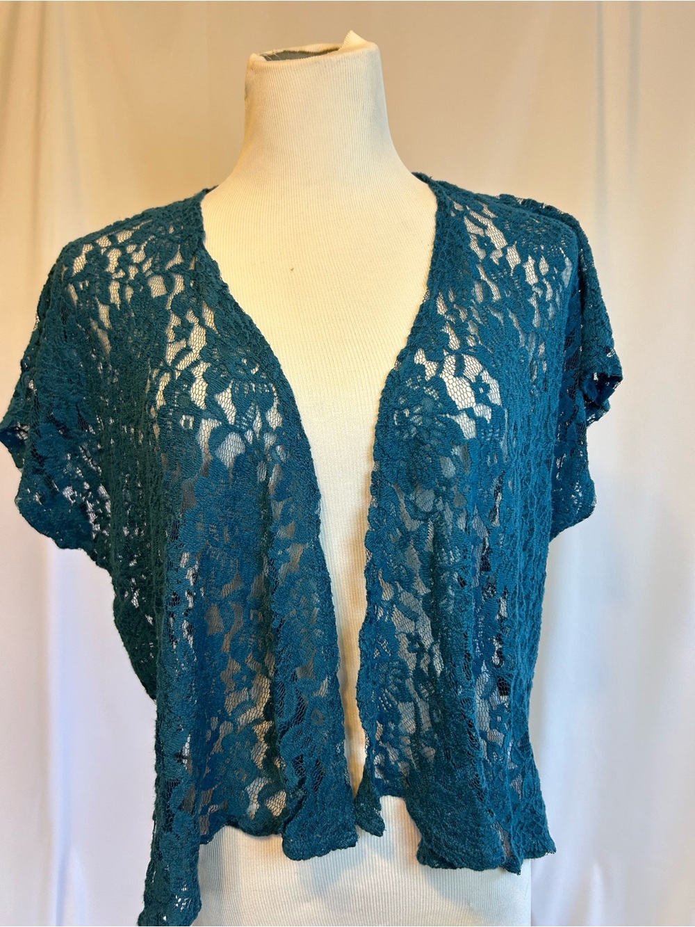 Forever 21 Teal Floral Lace Swim Cover-Up